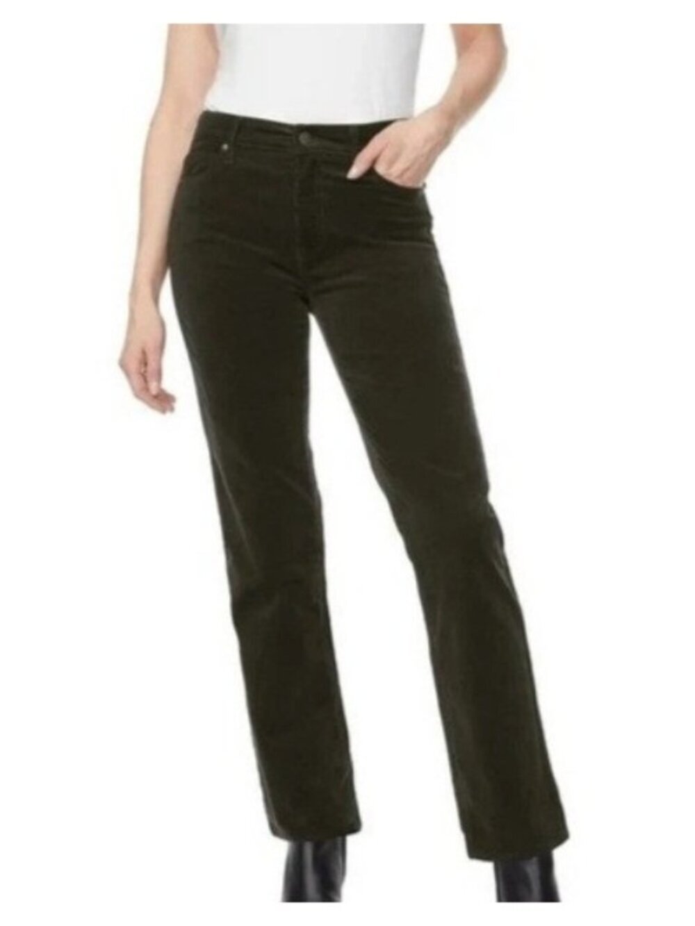 NWOT Buffalo David Bitton Nyla Women's 2/26 Green Straight Leg Corduroy Pants